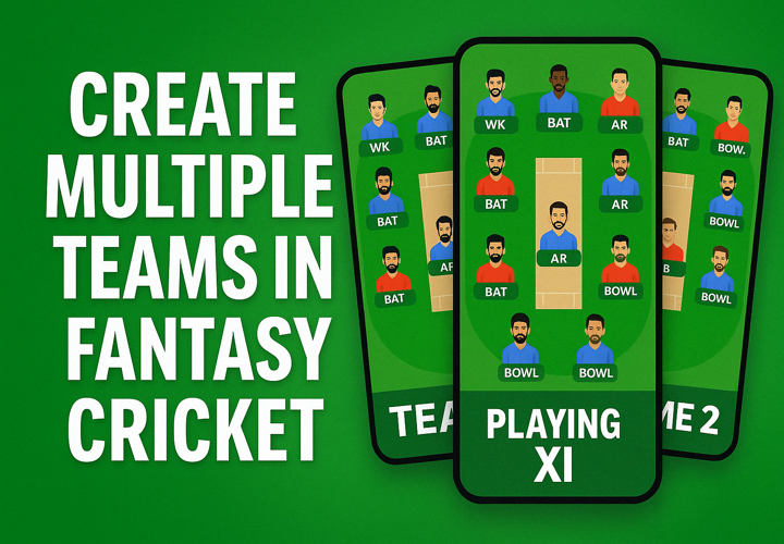 Create multiple teams in fantasy cricket for better winning chances
