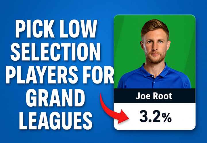 Pick Low Selection Players for Grand League in Fantasy Cricket